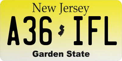 NJ license plate A36IFL