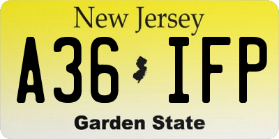 NJ license plate A36IFP