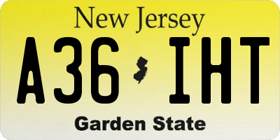 NJ license plate A36IHT