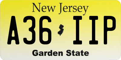 NJ license plate A36IIP