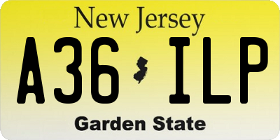 NJ license plate A36ILP