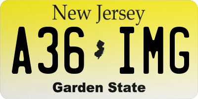 NJ license plate A36IMG