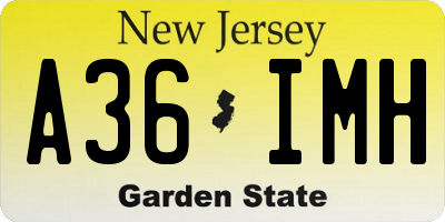 NJ license plate A36IMH