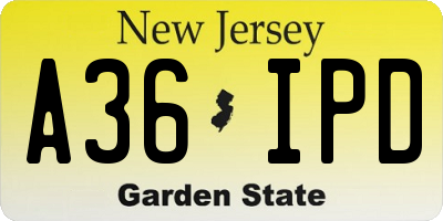NJ license plate A36IPD