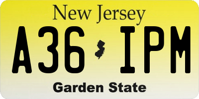 NJ license plate A36IPM