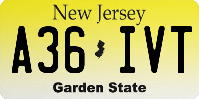 NJ license plate A36IVT