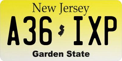 NJ license plate A36IXP