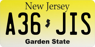 NJ license plate A36JIS