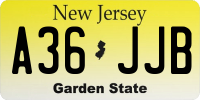 NJ license plate A36JJB