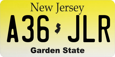 NJ license plate A36JLR
