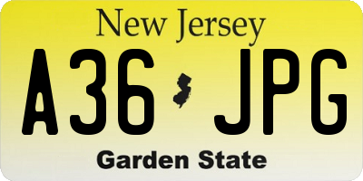 NJ license plate A36JPG
