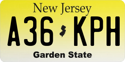 NJ license plate A36KPH