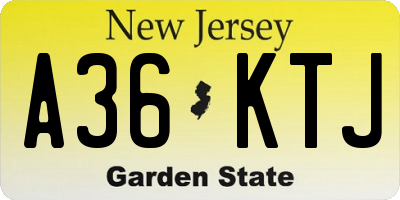 NJ license plate A36KTJ