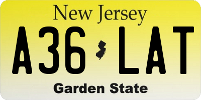 NJ license plate A36LAT