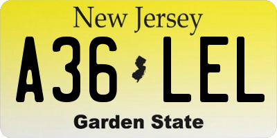 NJ license plate A36LEL