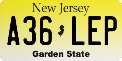 NJ license plate A36LEP