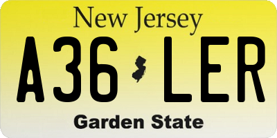 NJ license plate A36LER