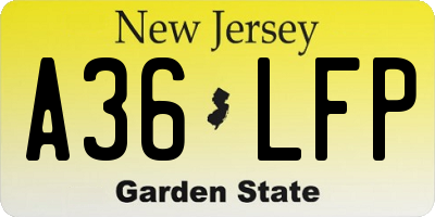 NJ license plate A36LFP