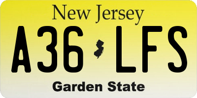 NJ license plate A36LFS