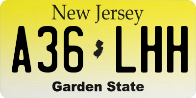 NJ license plate A36LHH