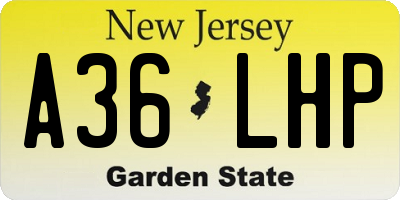NJ license plate A36LHP