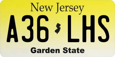 NJ license plate A36LHS