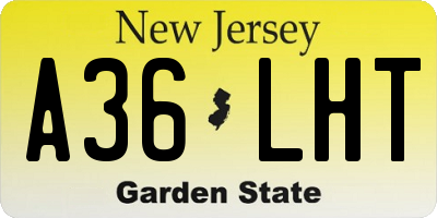 NJ license plate A36LHT