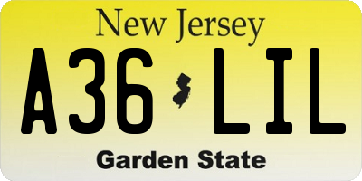 NJ license plate A36LIL