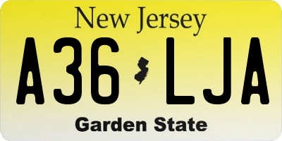 NJ license plate A36LJA