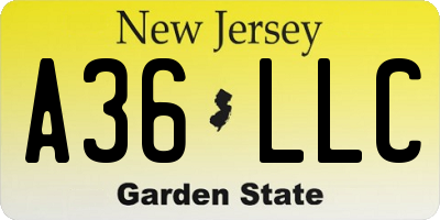 NJ license plate A36LLC