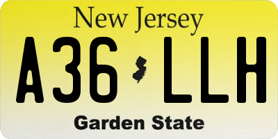 NJ license plate A36LLH