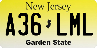 NJ license plate A36LML
