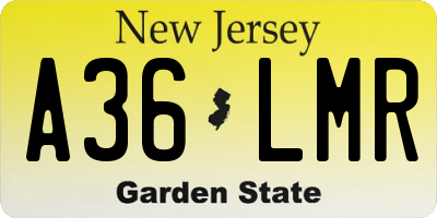 NJ license plate A36LMR
