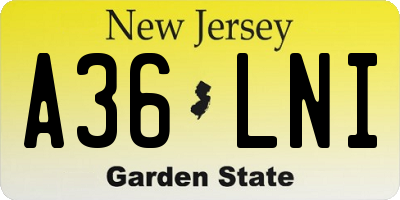 NJ license plate A36LNI