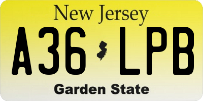 NJ license plate A36LPB