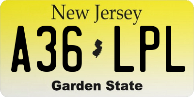 NJ license plate A36LPL