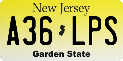 NJ license plate A36LPS