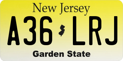 NJ license plate A36LRJ