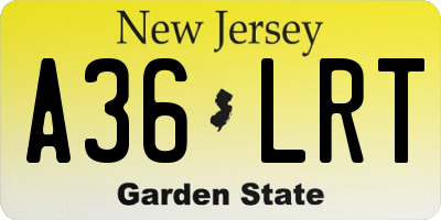 NJ license plate A36LRT
