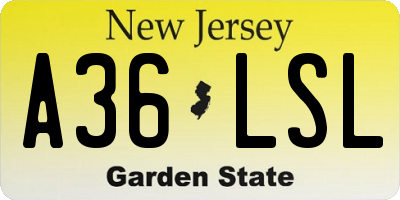 NJ license plate A36LSL