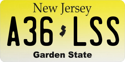 NJ license plate A36LSS