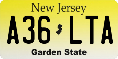 NJ license plate A36LTA