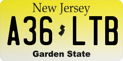 NJ license plate A36LTB