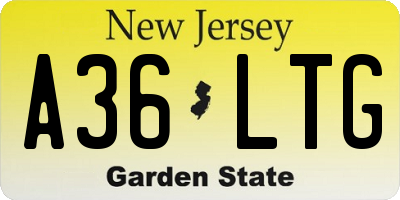 NJ license plate A36LTG