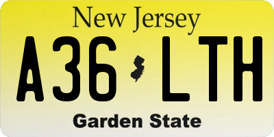 NJ license plate A36LTH
