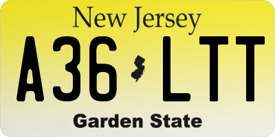 NJ license plate A36LTT