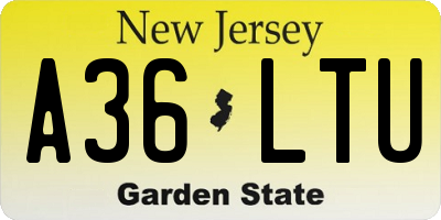 NJ license plate A36LTU