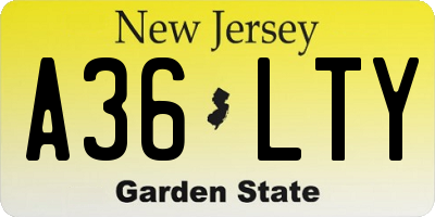 NJ license plate A36LTY
