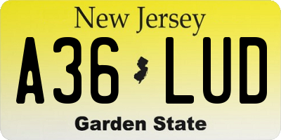 NJ license plate A36LUD