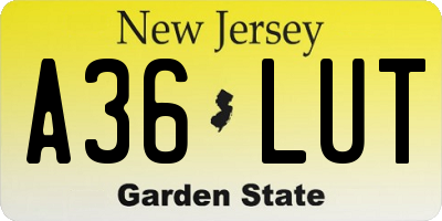 NJ license plate A36LUT